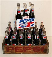 Wooden Pepsi Soda Carrier W/ Pepsi Longnecks