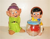 Bashful, Pinocchio Cookie Jars