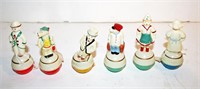 6 Grouping Miniature Celluloid Figural