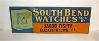 Tin Raised Letters South Bend Watches Trade Sign