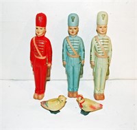 Grouping of Celluloid Figural Soliders, Ducks