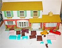 Wolverine Tin Doll House w/ Plastic Furnishings