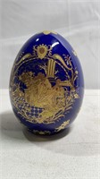 Limoges Blue Egg w/ Gold Designs