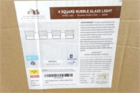 4 Square Bubble Glass Vanity Light