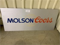 Molson Coors sign, raised on aluminum