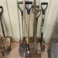 5 shovels fork & pry bar