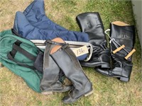Size 8 & Size 6 riding boots & bags
