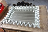 Decorative Silver Zigzag Framed Mirror 24x18