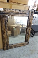 Decorative Rustic Faux Wood Mirror 35x47