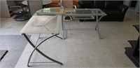 Corner glass desk