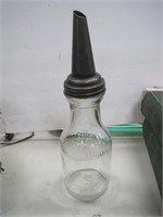 Master tin top-glass quart-oil dispenser 14" tall