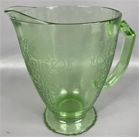 Vintage Hazel Atlas Uranium Glass Pitcher