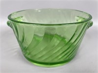 Vintage Uranium Glass Butter Tub