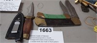 (3) ASST. KNIVES, 1 WITH SHEATH