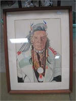Native American portrait B. Mossberg. 20" x 26"