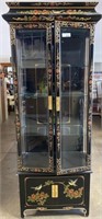 Red Lantern Ming Pagoda Glass Cabinet w Lighting