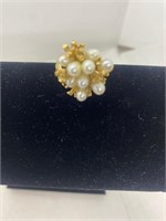 Vinatge 14k Gold w/Pearls Ring