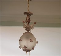 Vtg Italian Chandelier Capodimonte Glass Globe
