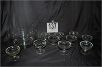 Glass Punch Bowl and Small Bowls