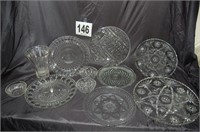 Glass Plates, Bowls, Vase
