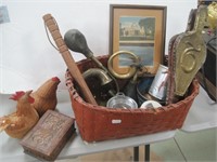 red paint basket-carved box-hammered bellows-+++