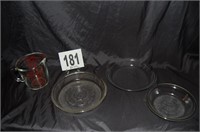 Glasbake Measuring Cup and Baking Dishes