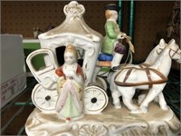 Vintage Porcelain Carriage Figurine