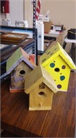 4 wood bird houses
