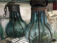 2 Early Glass Hanging Lights