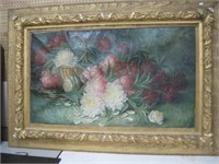 large floral painting 64" x 43" Fred Grant Young