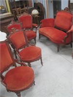Victorian settee -arm chair - 3 side chairs