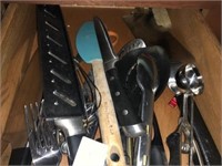 Assorted Kitchen Knives and Utensils