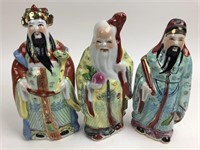 3 Chinese Immortal Porcelain Figures- Shou Lao,