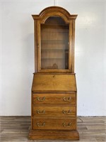 VTG Jasper Cabinet Company Lighted Secretary Hutch