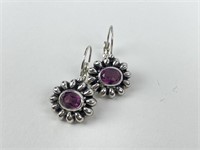 Pair of Purple Gemstone Earrings