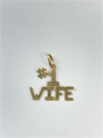 #1 Wife 14K Gold Pendant