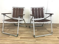 Vintage Wood Slat Folding Chairs