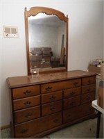 Dresser with Mirror, 9 drawer