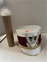 Vntg Marching Band Shako/Hat W/ Plume