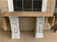 Classical-Inspired Glass Table with Columns