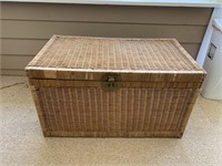Wicker Chest with Outdoor Supplies