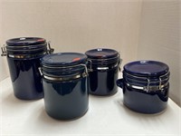 Blue Ceramic Collander Set