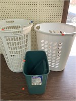 2 Laundry Hampers & 20qt Wastebasket