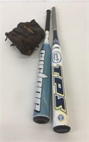 Easton & Louisville Aluminum Bats & Mizuno Glove