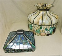 Slag Glass Style Light Shades.