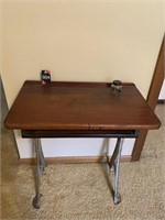 Small Vintage School Desk with Ink Well