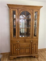 Mirrored Wood China Cabinet