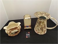 Pitcher, Matchbox Holder & Vase