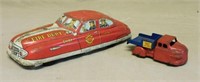Marx Fire Chief Tin Litho & Cement Mixer Toy Car.