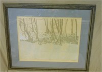 Paula Crane Signed "Reflections II" Etching.